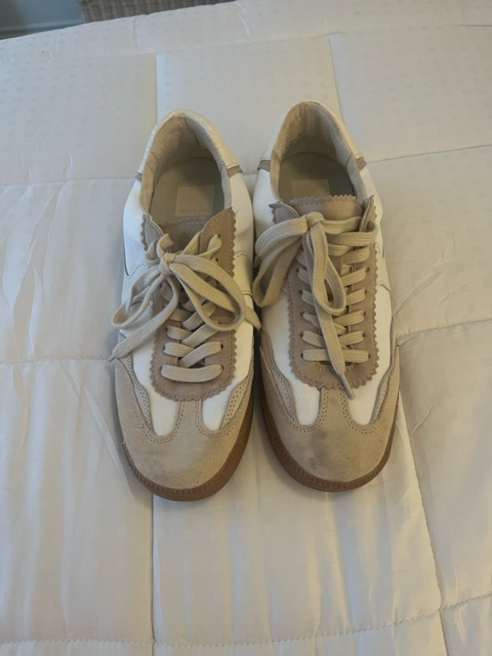 Dolce Vita White and Beige Women's Sneakers